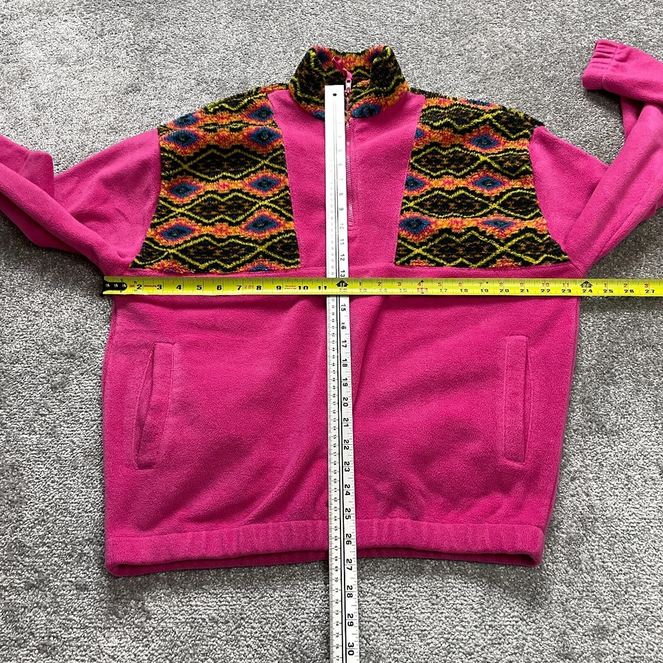 Chaqueta de diseño Asos para mujer pequeña rosa 1/4 cremallera polar suroeste bolsillos suaves Foto 3 de 4