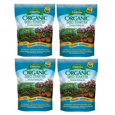 Espoma (#SS8) Organic Seed Starter Potting Mix, 8 Quart Bag (4 Pack)