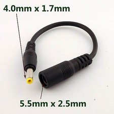CCTV DC Power Adapter Connector Cable 5.5x 2.5mm Female Socket to 4.0x1.7mm Male