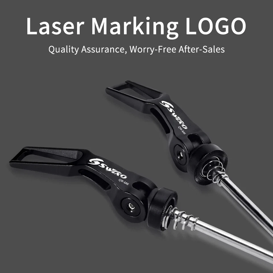 Brochetas de bicicleta brochetas de eje de liberación rápida delantero trasero cubo de rueda de eje de bicicleta negro Foto 4 de 4