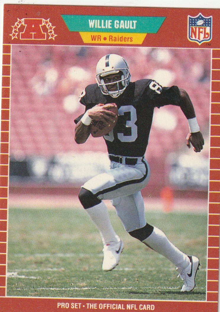 FREE SHIPPING-MINT-1989 Pro Set Willie Gault #184 RAIDERS PLUS BONUS CARDS