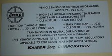 Jeepstercommandojeep Cj56 Tune Up Specsemissions Decal Dauntless 225 V6 1970