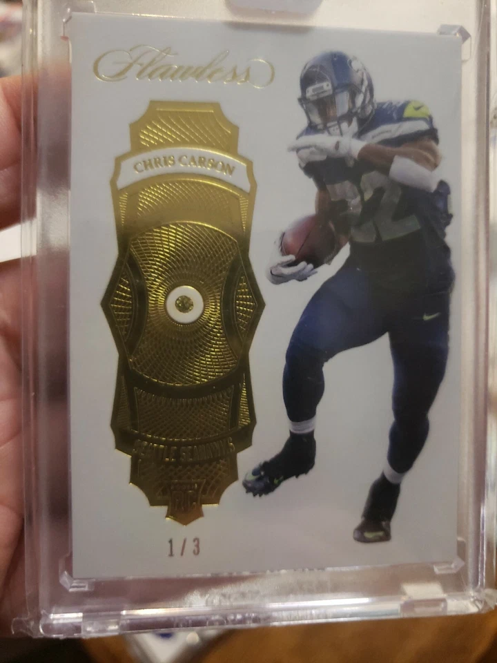 🔥🔥2017 Panini Flawless Chris Carson Rookie Rainbow 1/1 +1/3+4/4+2/5+8/10+6/15  - Image 3 of 4