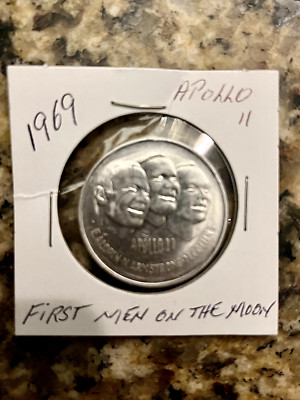 1969 Apollo 11 First Man On The Moon Commemorative Aluminum Coin Token ...