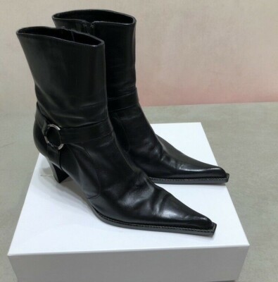 Original EMANUELA PASSERI Black Boots - Size 4.5 UK - Emanuela Passeri Boots