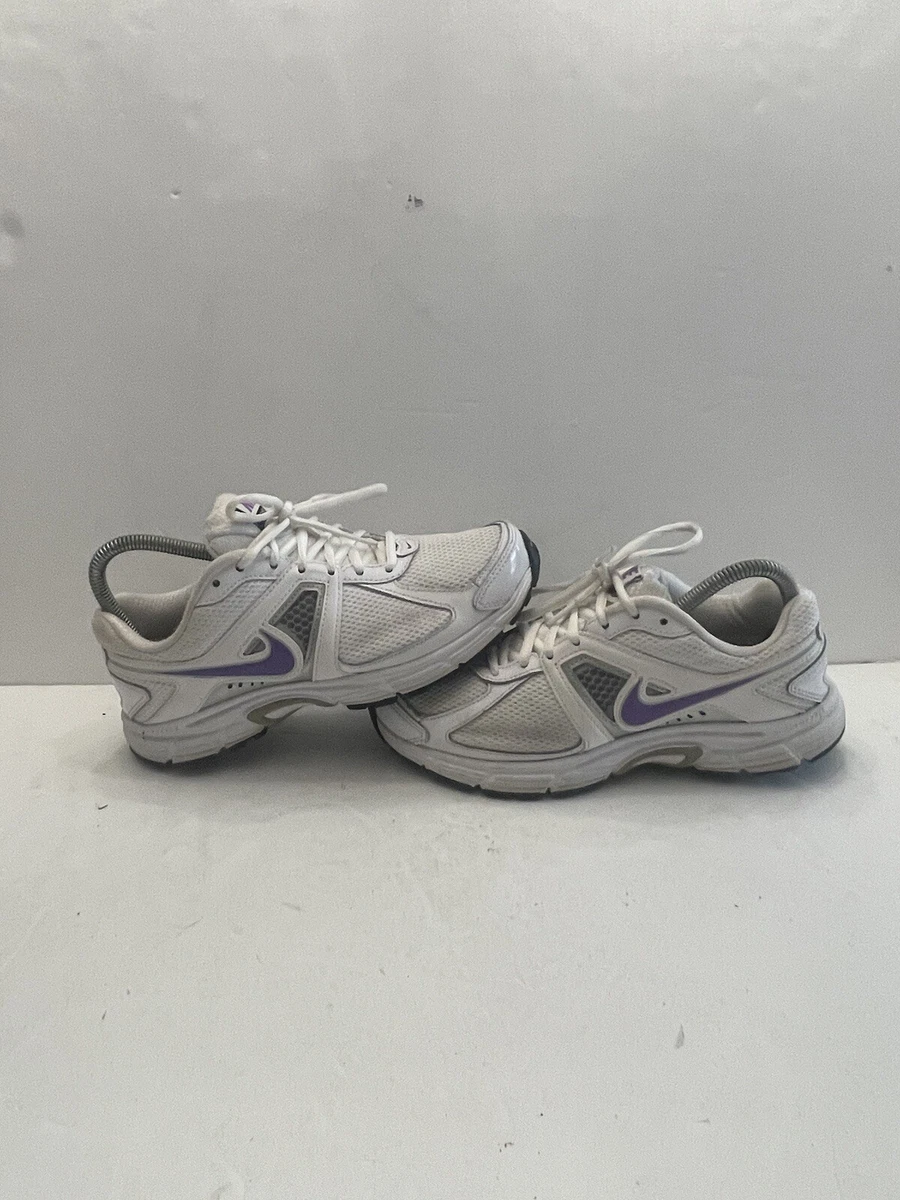 Nike Womens Dart 9 443863-101 White Purple Running Shoes Sneakers Size 7