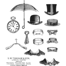 Tim Holtz Stampers Anonymous "DISTINGUISHED" Rubber Cling Stamp Set CMS371