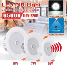 1pc PIR Sensor Motion LED Downlight Night Light Recessed Ceiling Spot Lamp