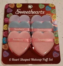 New SWEETHEARTS - 6 Heart Shaped Makeup Puff Set