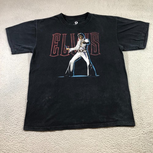 liquid blue elvis presley T Shirt Mens L black fair condition