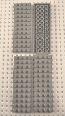 4X Lego PLATE Part 3029 OLD LIGHT GRAY 4 x 12 Space Star Castle 12