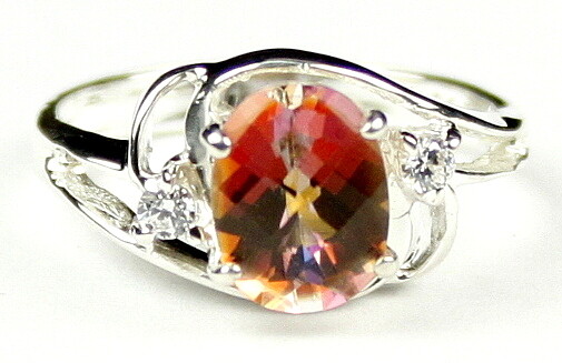 Twilight Fire Topaz, 925 Sterling Silver Ladies Ring, SR176-Handmade