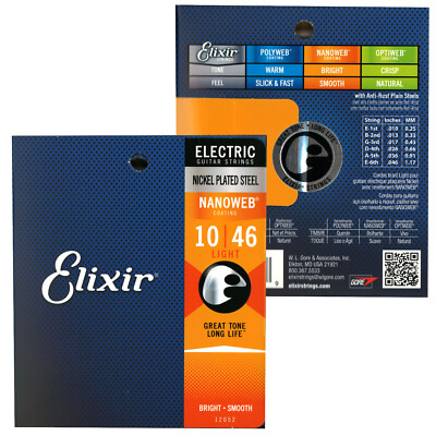 ELIXIR 12002 12027 12052 - SAITEN FÜR ELEKTROGITARRE NANOWEB VERNICKELTER STAHL