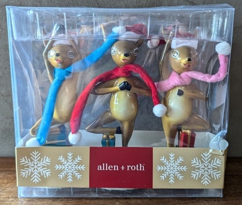 Allen + Roth 3 Piece Set Christmas Reindeer, Yoga Poses, Ceramic, 9 ...