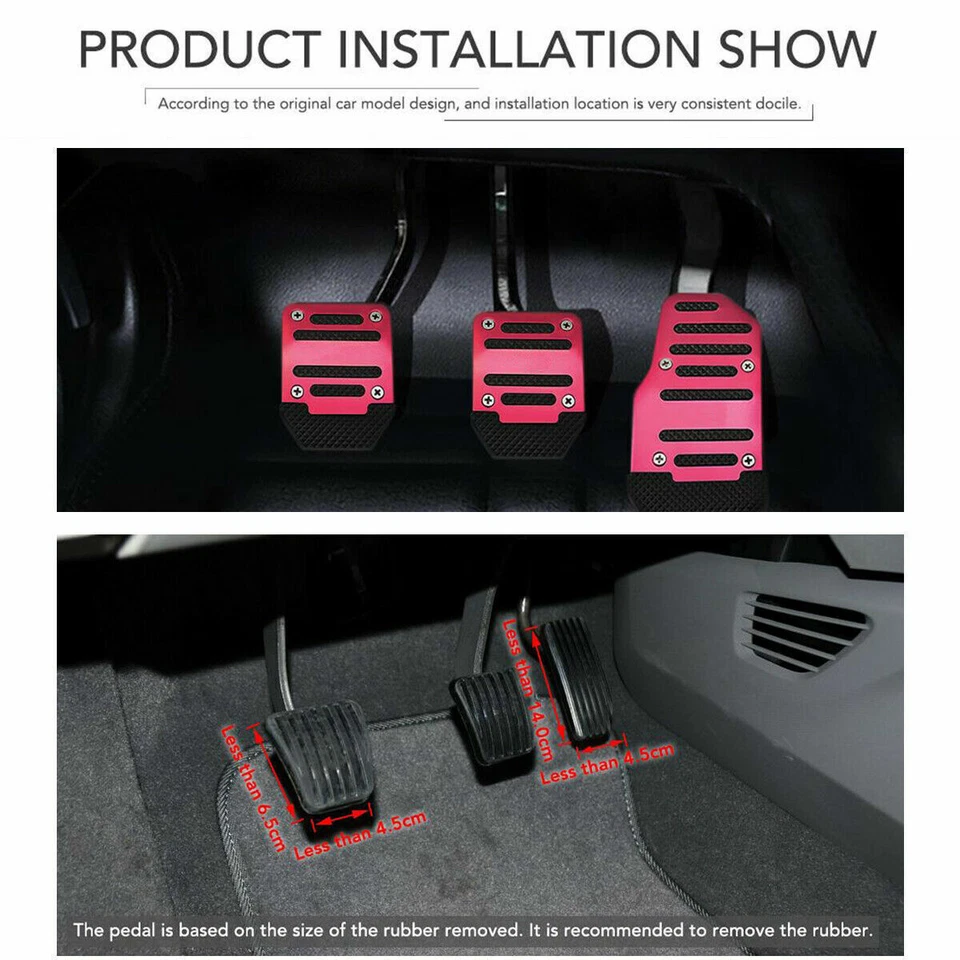 Juego universal antideslizante 3x pedales de embrague de freno manual para coche camión Foto 3 de 4