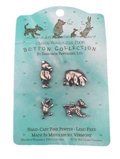 Classic Winnie The Pooh Button Collection By Danforth Pewterers Ltd Hand-Cast Fi