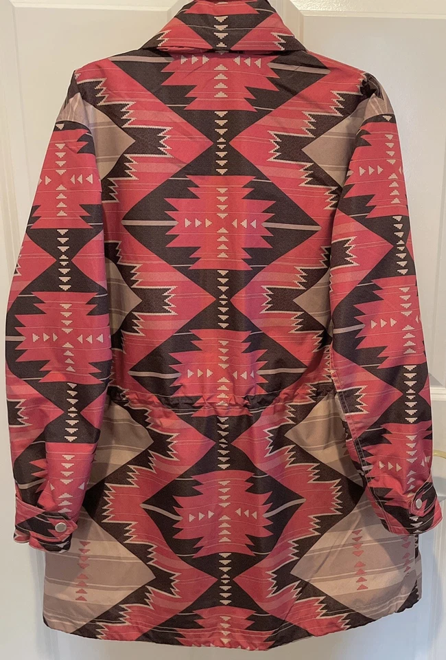 NWT $295 Lauren Ralph Lauren XL Southwest Aztec Hooded Anorak Raincoat CLA / TAN - Image 2 of 4