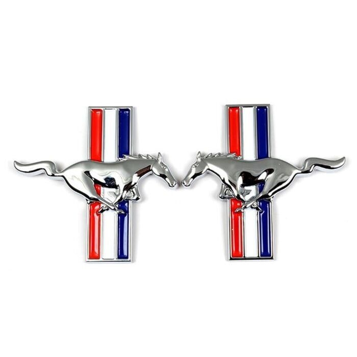 New  Ford Mustang Sport Left & Right Fender Horse Logo Badge Metal Emblem