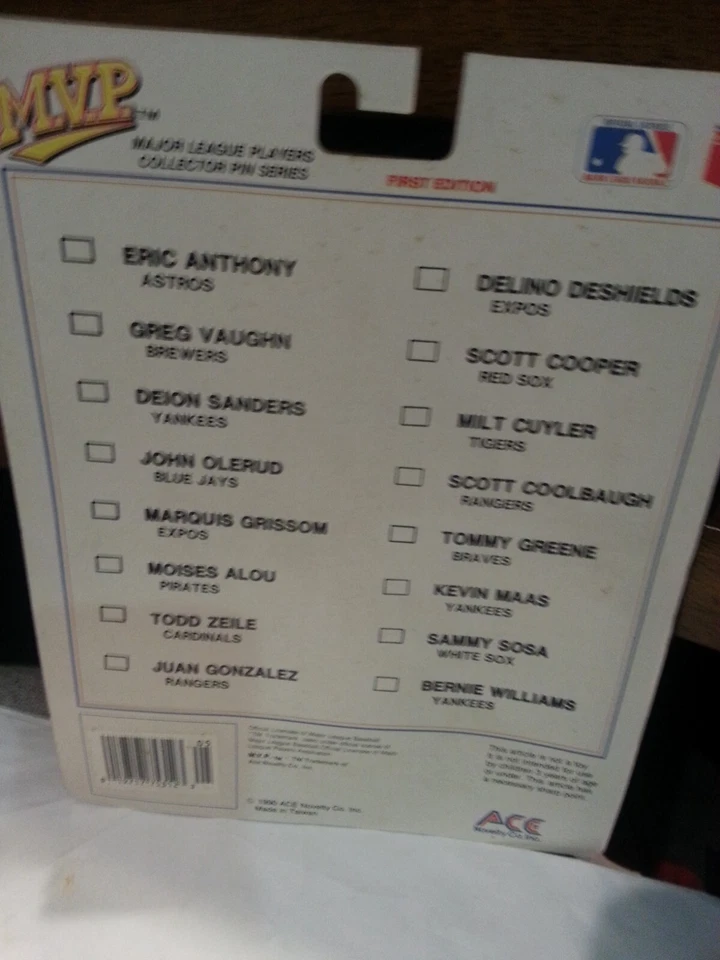 1990 Kevin Maas MVP As Novedad Coleccionista Pin & Score Card, Nuevo de Lote Antiguo Foto 3 de 3