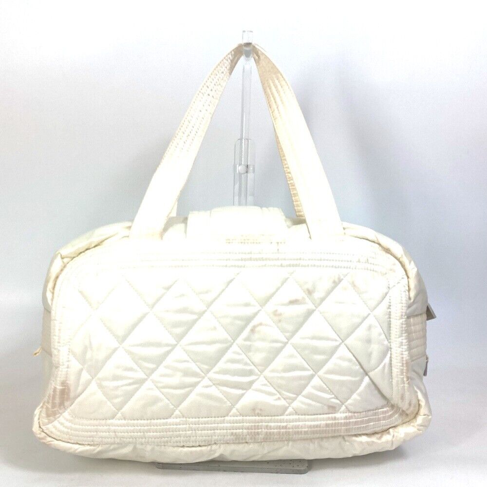 Chanel A29853 Sports CC Coco Mark Quilted Shoulder Bag Nylon Ladies White