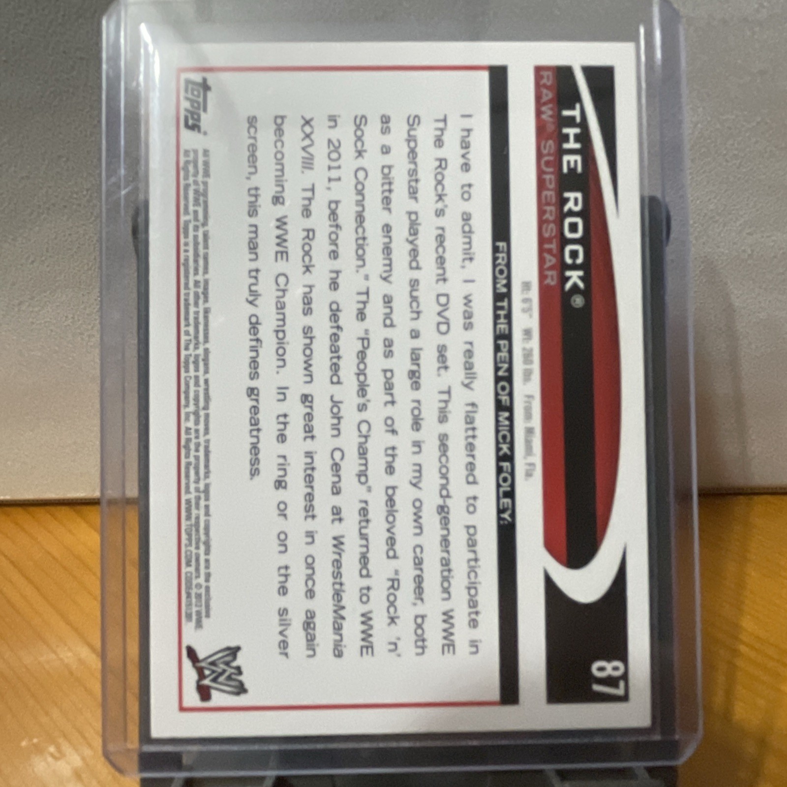 2012 Topps WWE - The Rock #87 view 2