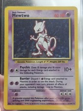 Pokémon Mewtwo TCG Set Base Holo Unlimited Carta Rara 10/102 Piegato