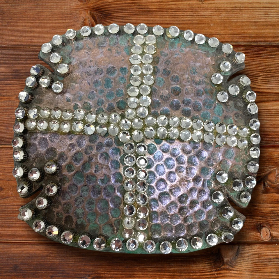 Винтажный Y2K негабаритный блестящий ремень пряжка синий замшевый ремень женщин Sz XL Western - Изображение 2 из 4