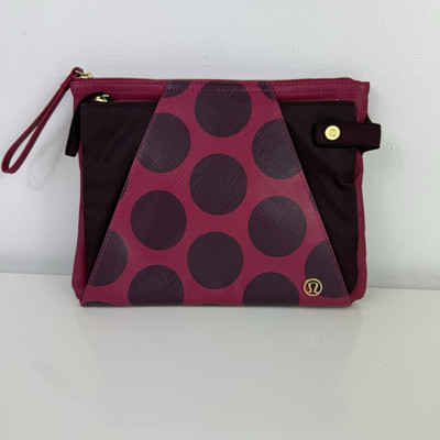 Lululemon In The Present Pouch DITI/BRDR Bordeaux Drama Polka dot 2 Piece Purple