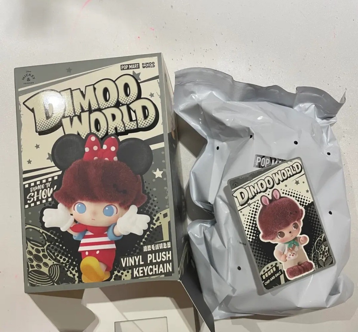 ぬいぐるみ POPMART DIMOO WORLD CHIP AND DALE Authentic PopMart Dimoo World X Disney Plush Keychain - Chip