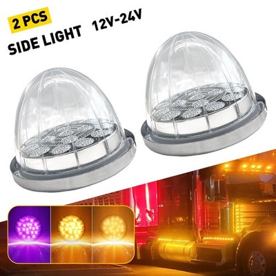 2x Dual Revolution Turn Signal LED Watermelon Light Truck Trailer Amber+Purple Q