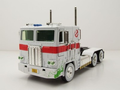 Optimus Prime Transformers Ghostbusters Ecto-1 weiß Modellauto 1:24 Jada Toys