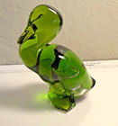Viking Glass Avocado Green Fighting Duck Epic Line MCM Upright Bird 4.5" — photo 1