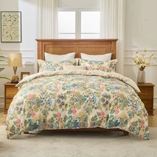 100% Organic Cotton Duvet Cover Set Soft Breathable 3 Pieces Bedding Sets