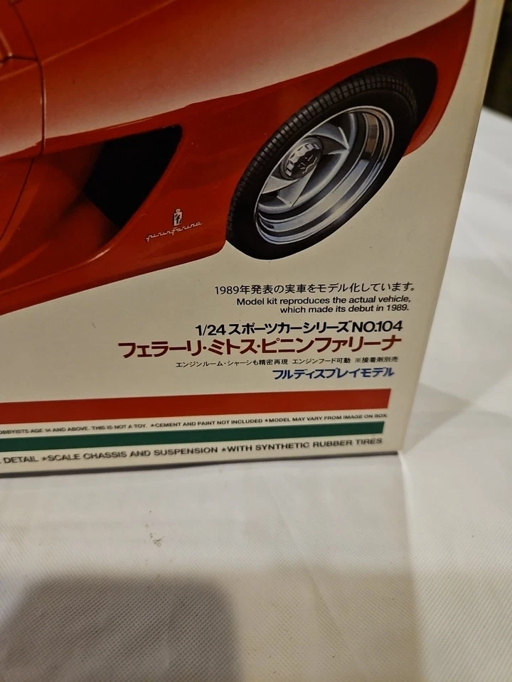 1991 Tamiya Ferrari Mythos by Pininfarina 1:24 Model Kit #24104 - Image 3 of 4