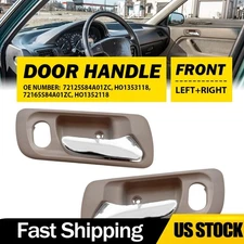 2X Interior Door Handle Front Left+Right Beige Bezel For 1998-2002 Honda Accord