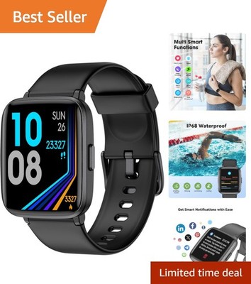 Durable  Waterproof Smart Watch with Heart Rate Monitor & All-Day Tracking