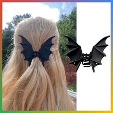 Bat Hair Claw Clip Matte Black Gothic Metal Jaw Clip 1 Piece