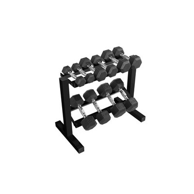 CAP Barbell 150 lb Dumbbell Set with 2-Tier Rack | Multiple Options Black