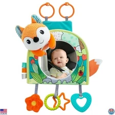 Baby Car Seat Toy Mirror Activity Center for Infants 0-18 Months with Hanging