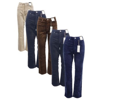 M&S Cotton Rich Cord Straight Leg Damen Hose