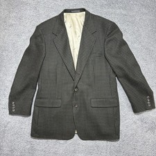 Harold Powell Wool Houndstooth Dark Green/Gold Blazer Men  s Size 42R