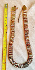 Vintage mesh snakelike gold tone necklace