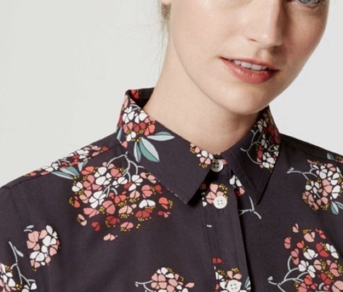 Loft Utility Blouse Hydrangea Lightweight XL NWOT - image 6