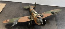 VINTAGE MARX 1940s TIN LITHO WIND UP MILITARY TWO ENGINE BOMBER AIRPLANE Camo