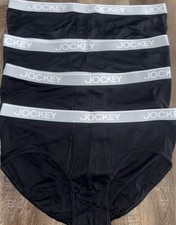 Jockey  4-Pack Mens Brief Cotton Blend Black  M 32-34 