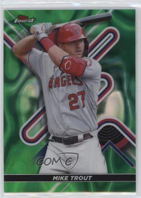 2022 Topps Finest Green Refractor 50/99 Mike Trout #27 1d4s