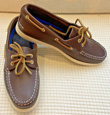 Zapatos de barco Sperry Top-Sider A/O marrón talla 12M cordones de cuero nuevos en caja