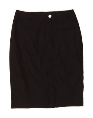 ROCCOBAROCCO Damen Bleistiftrock IT 40 Small W26 Schwarz Baumwolle CX03
