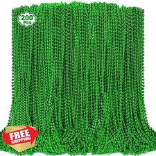 200pc St Patricks Day Green Beads Necklace Bulk Party Favors Parade