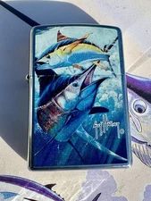 Zippo Lighter - Guy Harvey - Point Blank - Fish - Sea - Marlin - Tuna - Rare 06